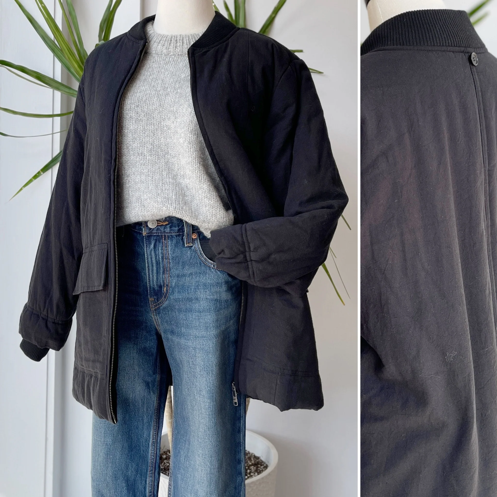 Apiece Apart Long Bomber Jacket in Black , Small - Image 3