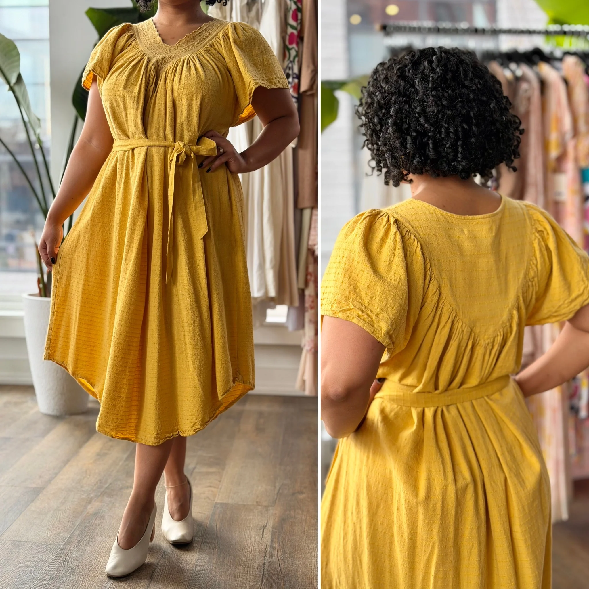 Christy Dawn AS IS Mustard Maribel Dress, XLarge - Image 3