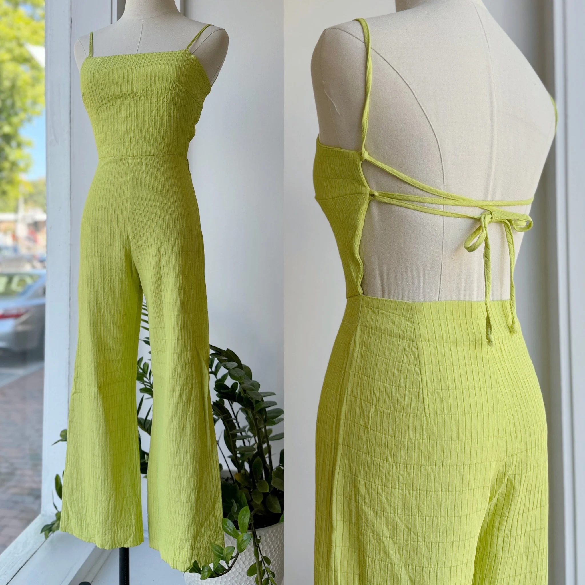 Paloma Wool Ava Lime Green Jumpsuit / size 34-2 / Freeport - Image 4
