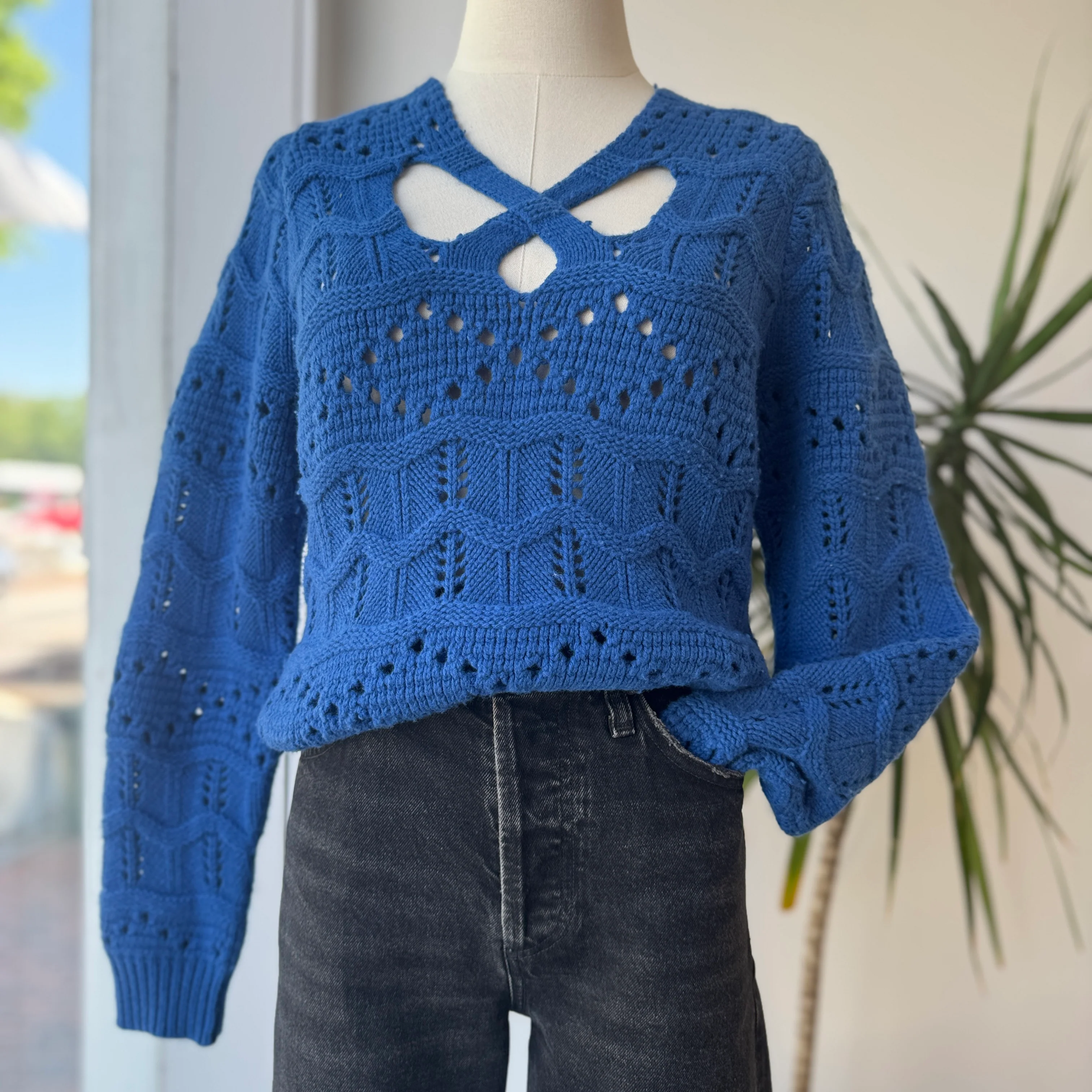 Sea New York  Crochet Knit Sweater, Small - Image 3